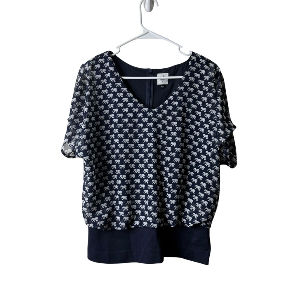 Cabi 5345 Parade Elephant Novelty Short Sleeve Blouse